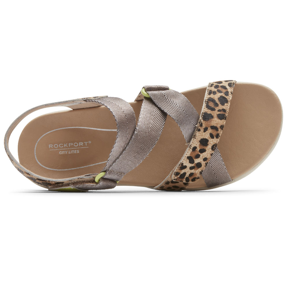 Sandalias Rockport Mujer Mexico - Eileen X-Strap Plateados - LQYXG0965